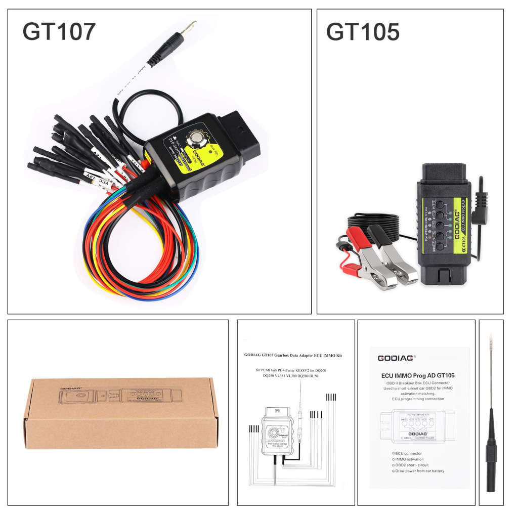 GODIAG GT105 ECU IMMO Kit Plus GT107 DSG Gearbox Data Read/Write Adapter for DQ250, DQ200, VL381, VL