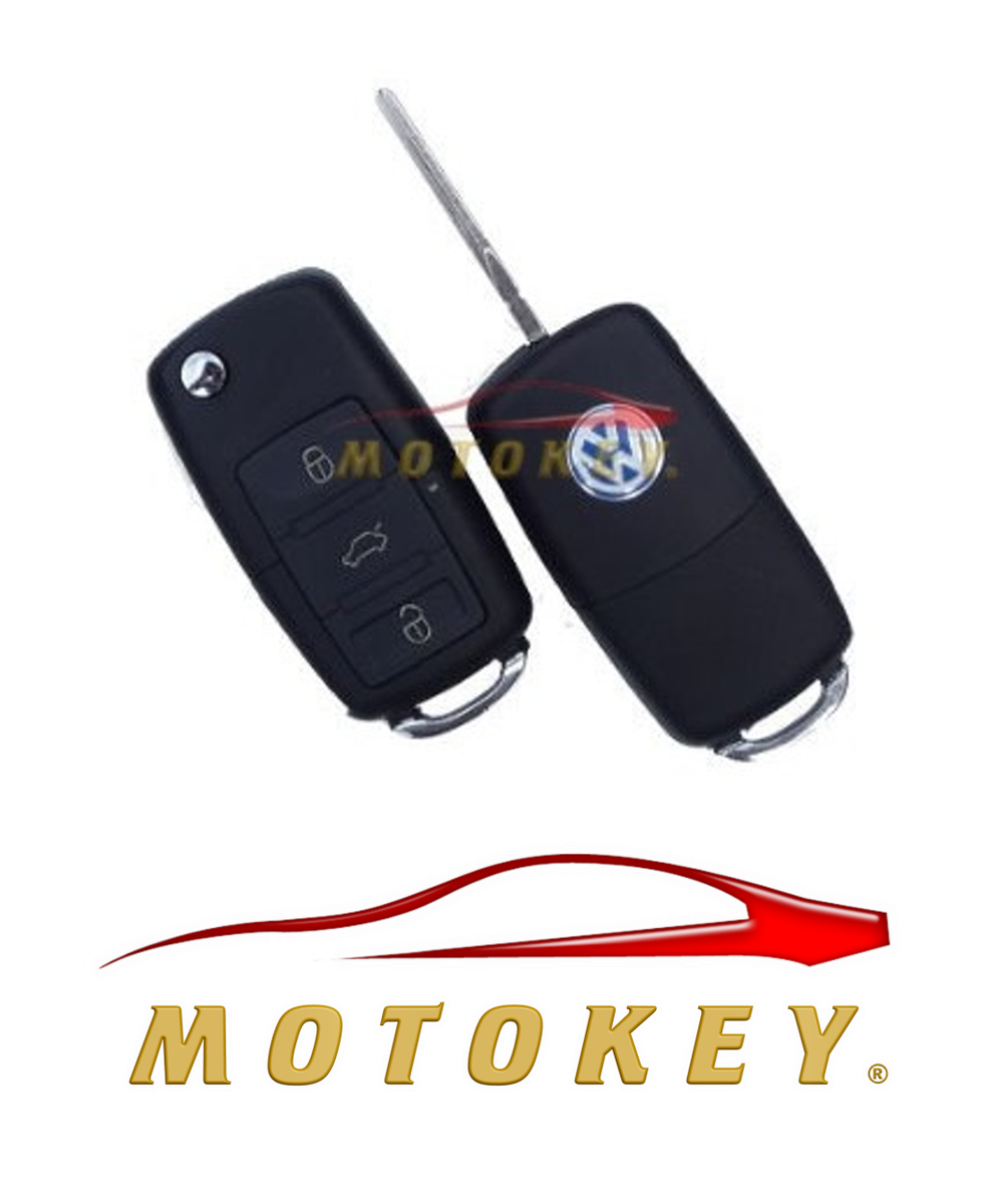 VW Golf 5 / Polo Vivo / Kombi 3 Button Flip Key Case - MK5
