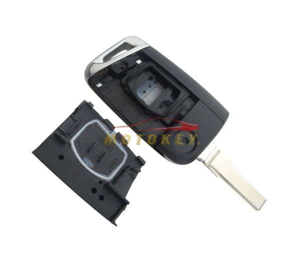 VW Golf 7 / Polo Tsi MK7 - 3 Button Key Case Semi Chrome - HU162 Blade