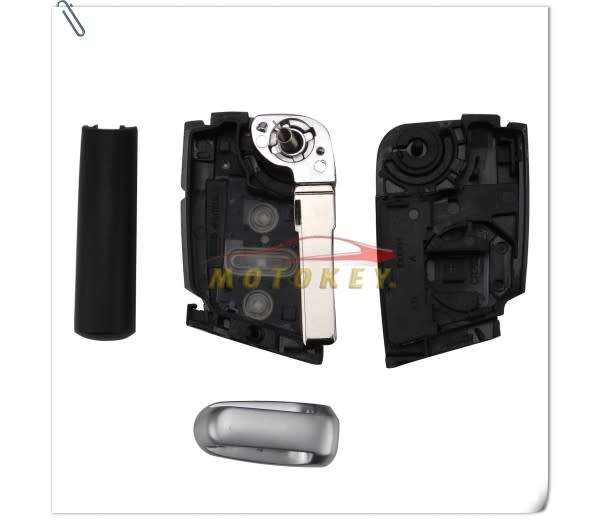 VW Golf 7 / Polo Tsi MK7 - 3 Button Key Case Semi Chrome - HU162 Blade