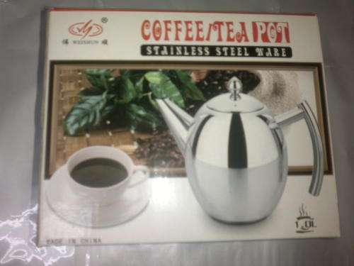 Stainless steel tea / coffee pot.