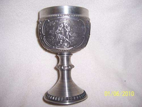 Beautiful old german pewter wine goblet - purchased in Germany