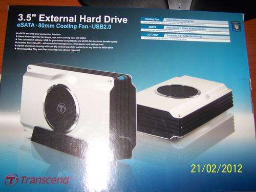 3.5" External Hard Drive Casing Transcend with 500gig Seagate Hdd
