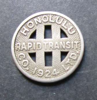 BUS FARE TOKEN FROM 1924!! HAWAII. IN PERFECT CONDITION!