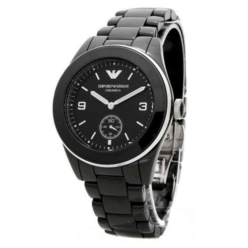 ***GORGEOUS*** EMPORIO ARMANI AR 1422 BLACK CERAMICA CHRONOGRAPH WOMENS WATCH WITH CLEANING CLOTH