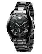 100% AUTHENTIC ***CLASSIC*** EMPORIO ARMANI AR1400 BLACK CERAMICA CHRONOGRAPH MENS WATCH