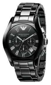 100% AUTHENTIC EMPORIO ARMANI AR1400 BLACK CERAMICA CHRONOGRAPH MENS WATCH