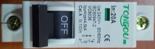 1 P Electromagnetic Circuit Breaker  MCB 20A 4.5KA IEC 60947-2