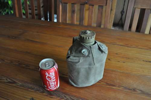 Vintage Army Water Bottle Canteen Cup With Pouch