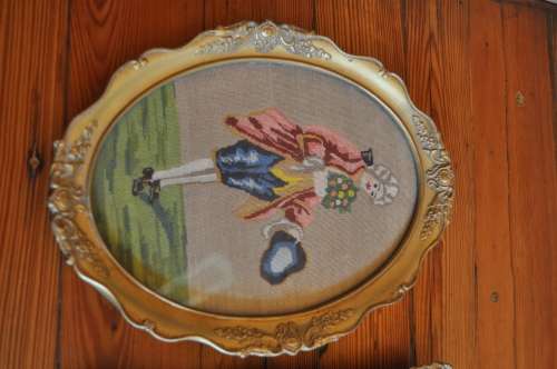 Framed Oval Tapestry