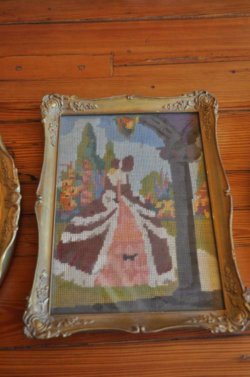 Framed Oval Tapestry