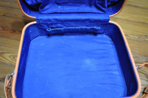 Vintage Orange Carry / Vanity Case (with key)