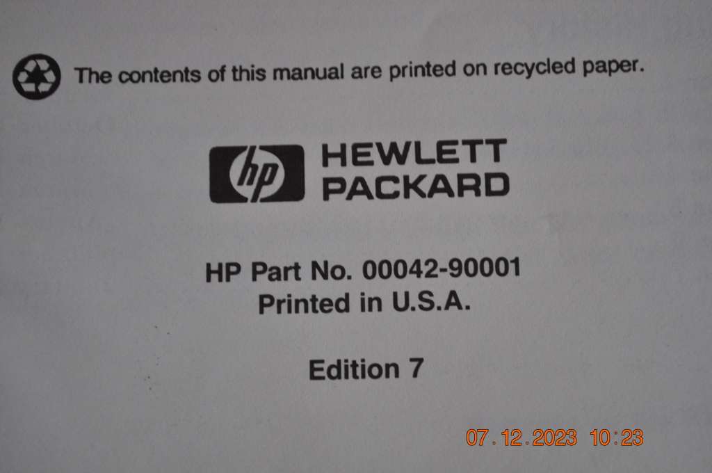 Hewlett Packard HP-42S Original Owners User Manual