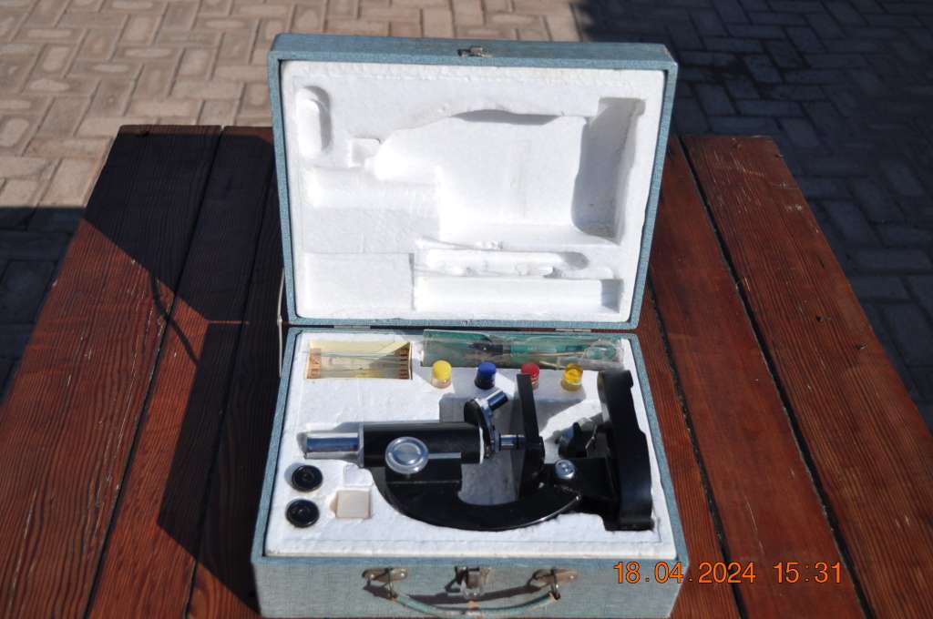 Vintage COC Microscope In Wooden Box