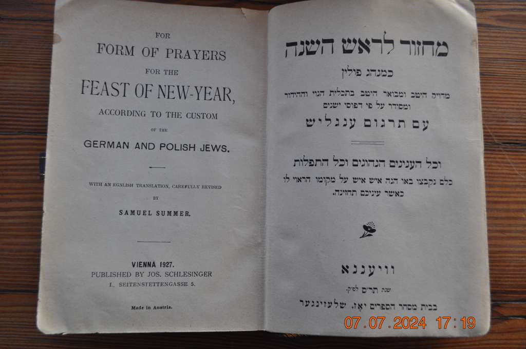 1927 Vienna Festival Prayers German And Polish Jews