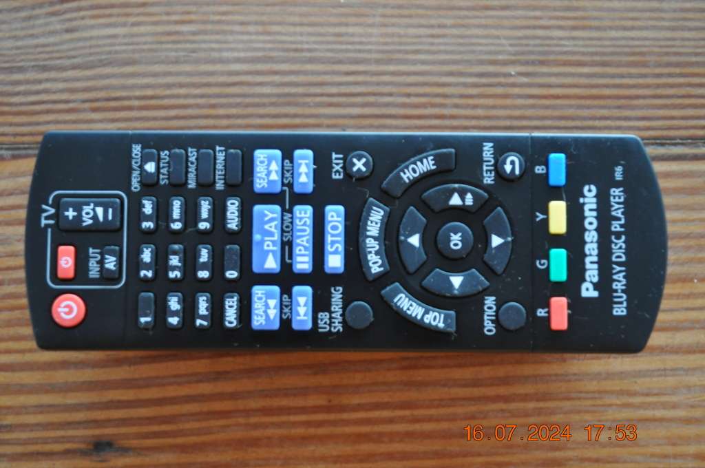 Original Panasonic Blu Ray Player Remote IR6
