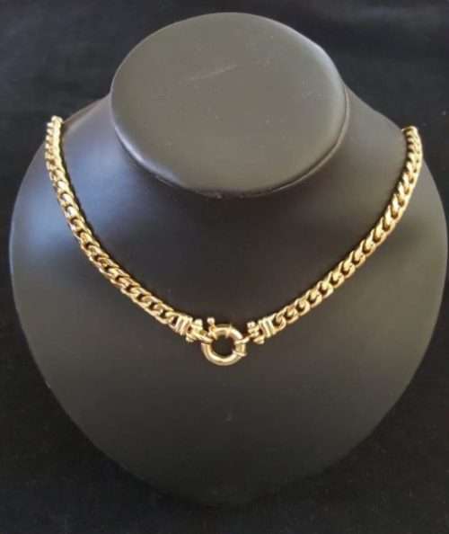 Thick Gold Tone Chain with Round Ring
