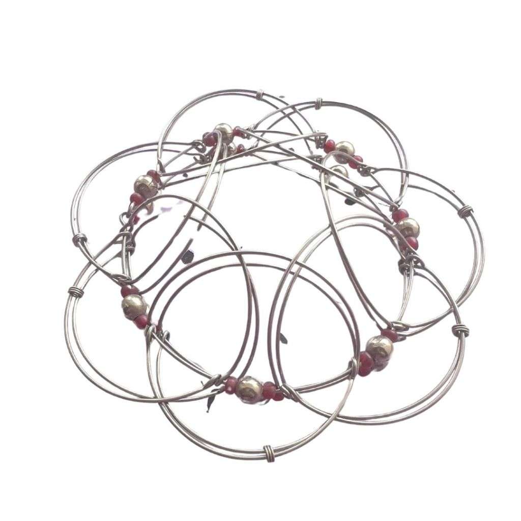 Bracelet - Silver Tone expandable Bracelet that can also be used as a pot plant holder.