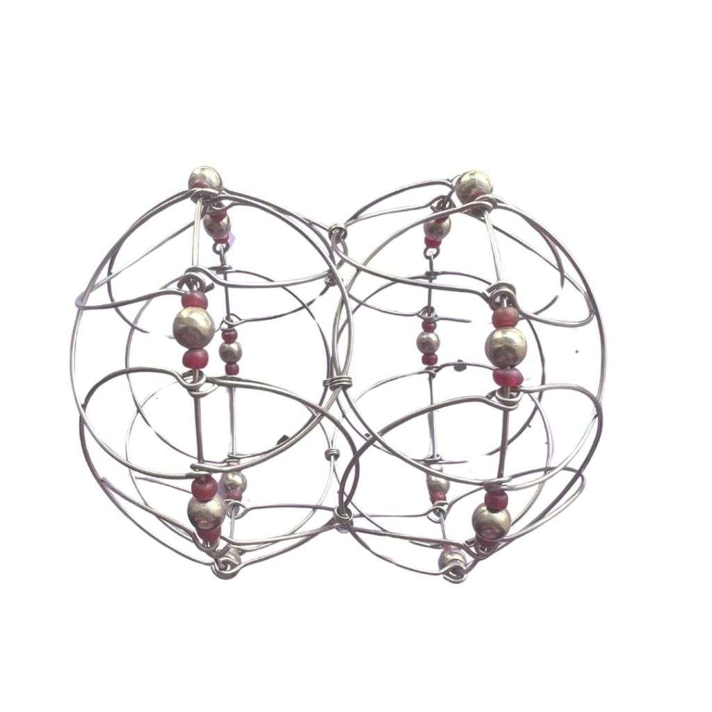 Bracelet - Silver Tone expandable Bracelet that can also be used as a pot plant holder.