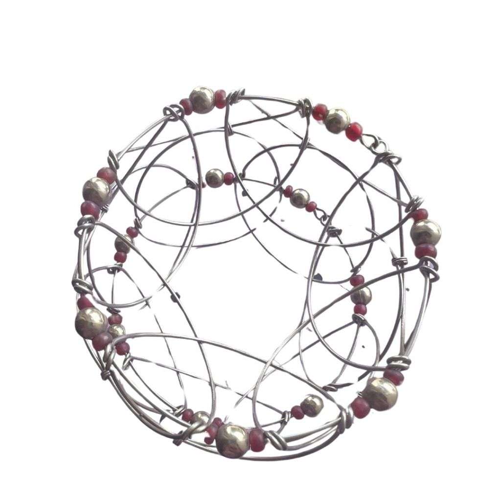 Bracelet - Silver Tone expandable Bracelet that can also be used as a pot plant holder.