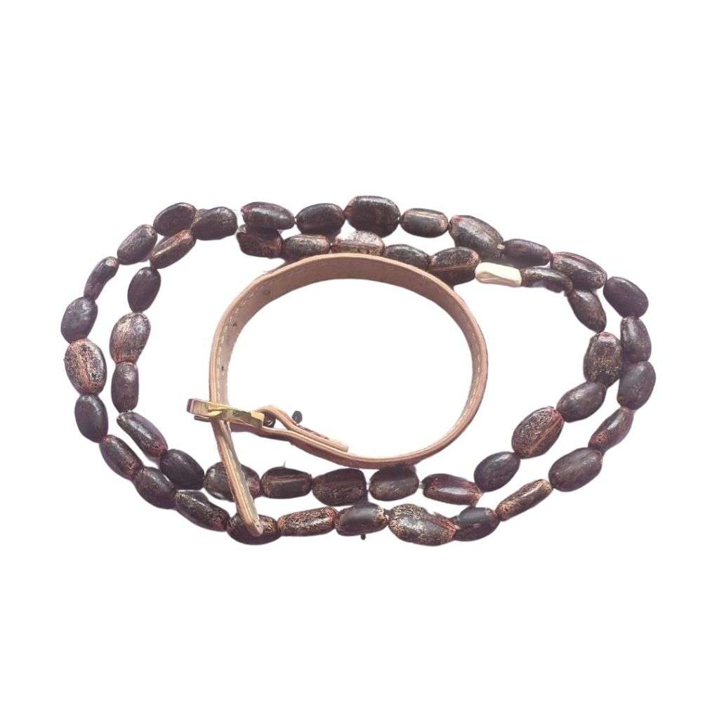 Set - African Beads and Faux Animal Print Bangle Strap