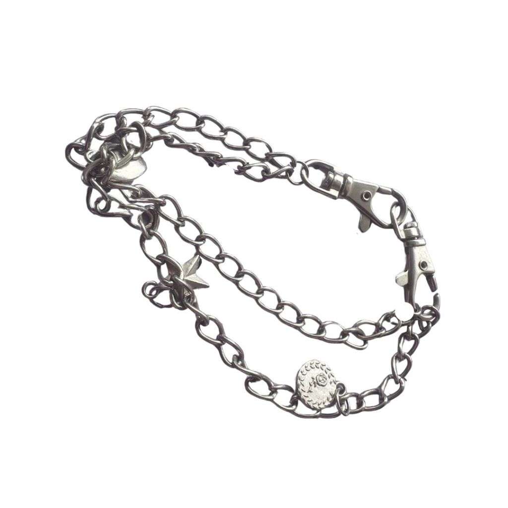 Key Ring - Silver Tone Multi-strand Key ring with dainty small charms