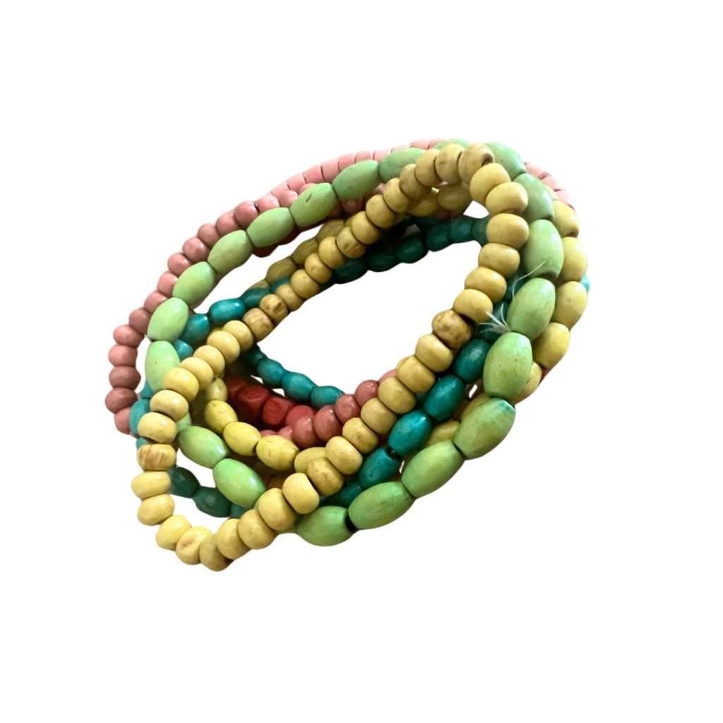 Bracelet - 7 x Multi Coloured Beaded Bracelets