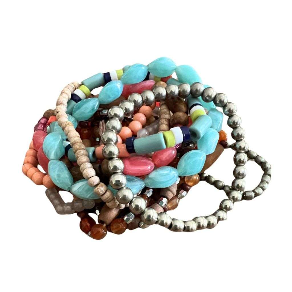 RA082 Bracelet - 10 Assorted Beaded Bracelets. Fab for Party Pack and presents