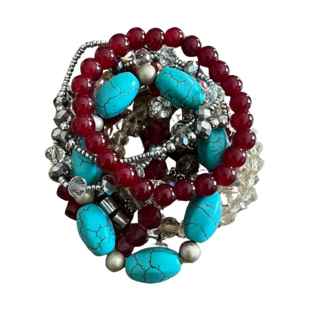 RA084 Bracelets - 10 Assorted Beaded Bracelets. Good for Fancy Dress, Party Packs and Fun