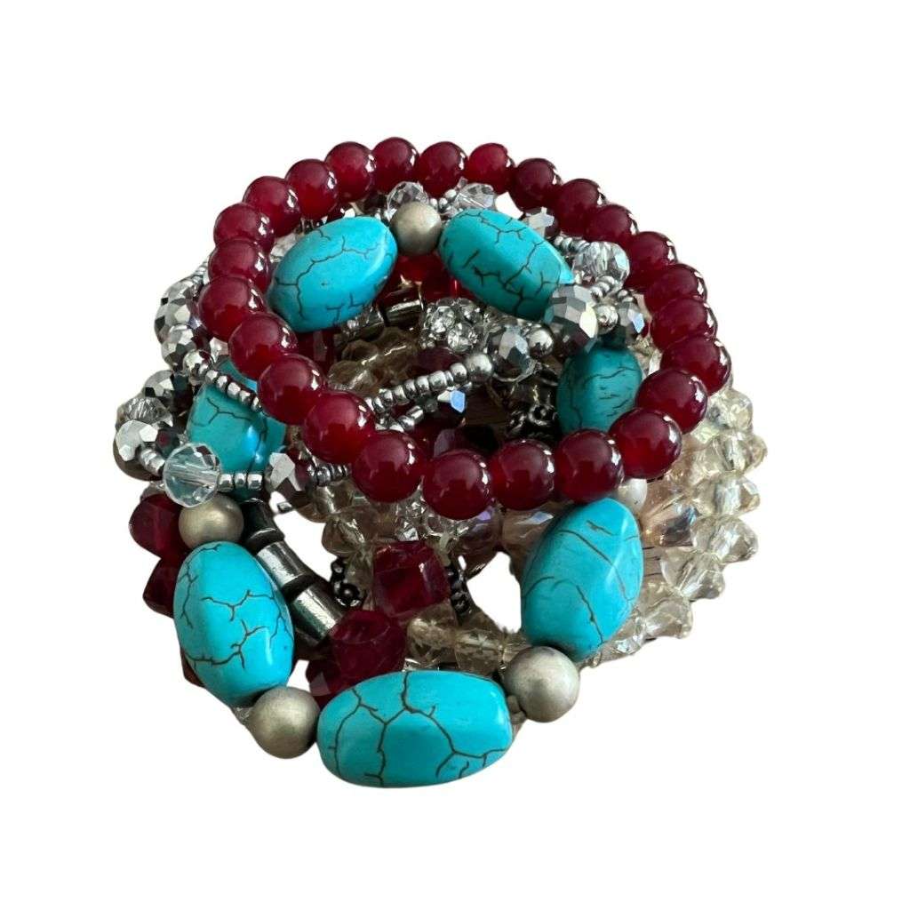 RA084 Bracelets - 10 Assorted Beaded Bracelets. Good for Fancy Dress, Party Packs and Fun
