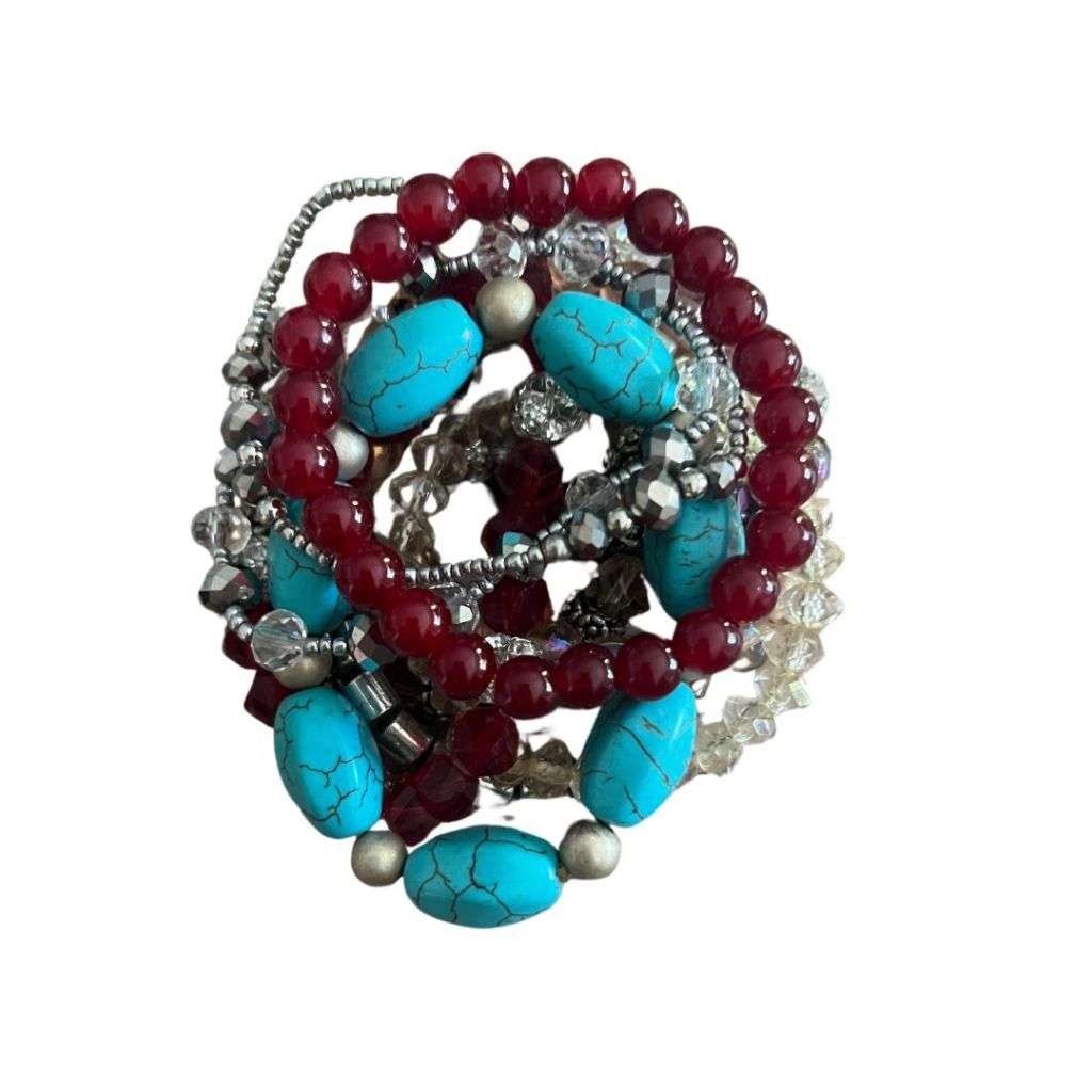 RA084 Bracelets - 10 Assorted Beaded Bracelets. Good for Fancy Dress, Party Packs and Fun