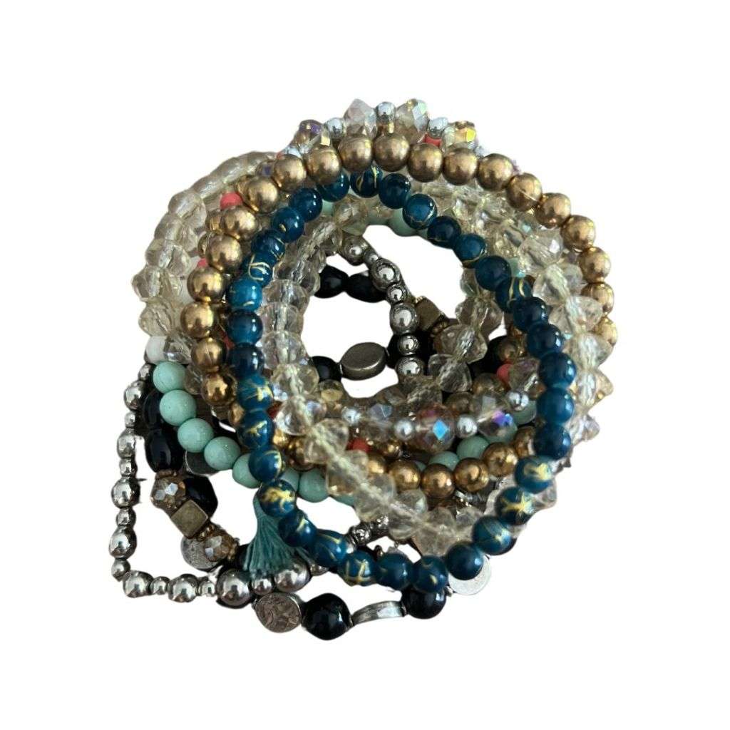 RA085 Bracelets - Assorted Beaded Bracelets x 10. Great for Party Packs, Fun Play
