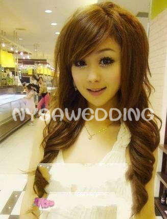 SALE!!IN STOCK!!!100% Japanese Kanekalon Fiber Synthetic Long Hair Wig-Light Brown