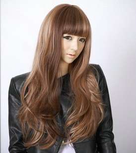 100% Japanese Kanekalon Fiber Full Bang Belinda Wavy Long Hair Wigs