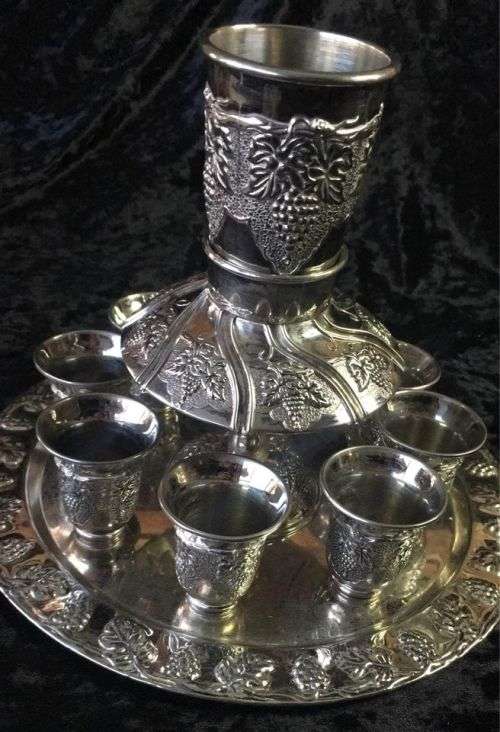 Vintage Jewish Kiddush wine set