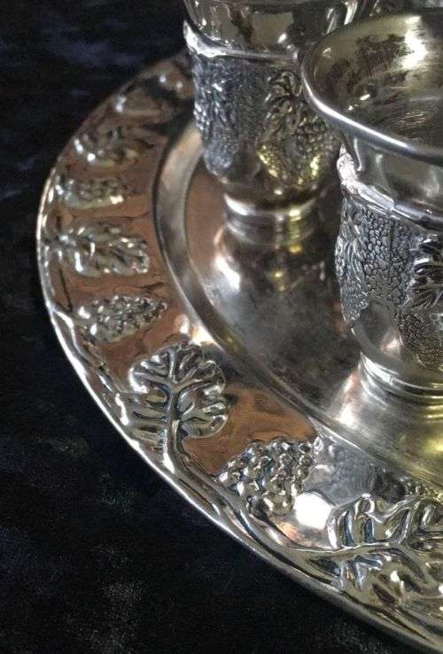 Vintage Jewish Kiddush wine set