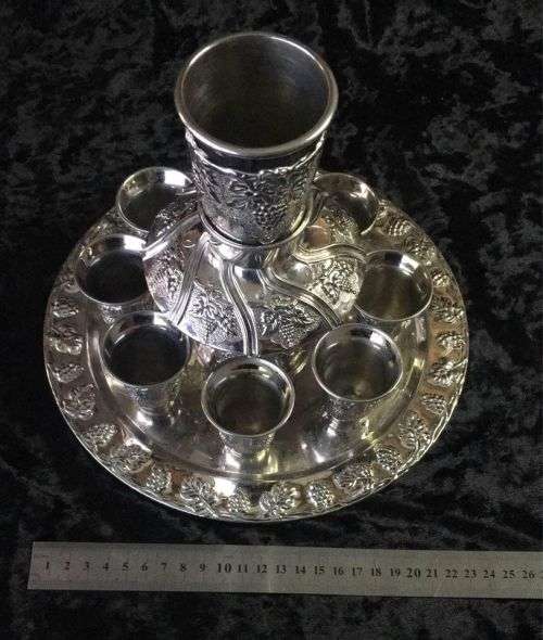 Vintage Jewish Kiddush wine set