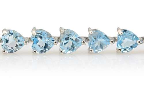 NEW! 14.00CT BLUE TOPAZ STERLING SILVER BRACELET ** STUNNING