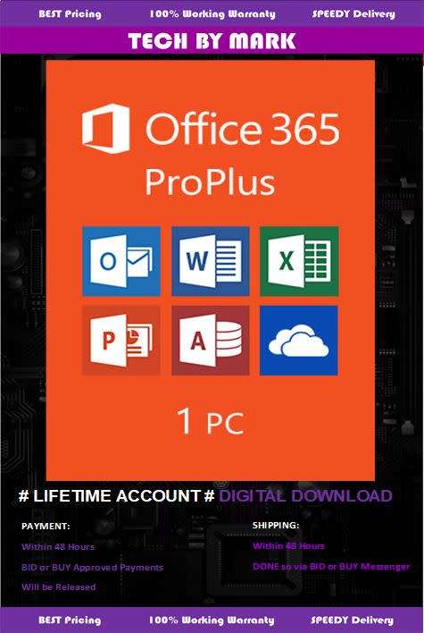 Microsoft Office 365 Pro 1 PC 5TB Lifetime - Account