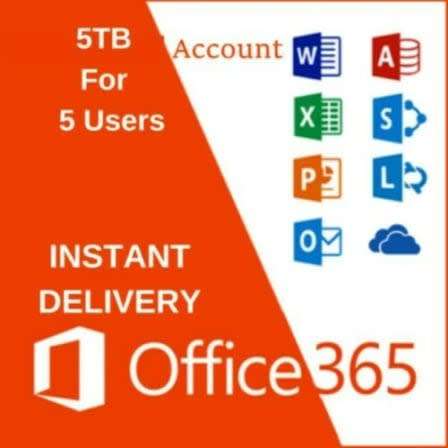 Microsoft Office 365 5 user Pro 5TB - 1 YEAR - Account