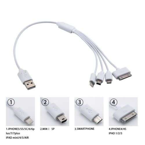 *** LOCAL STOCK *** 4 IN 1 MULTI USB CHARGING CABLE ADAPTER