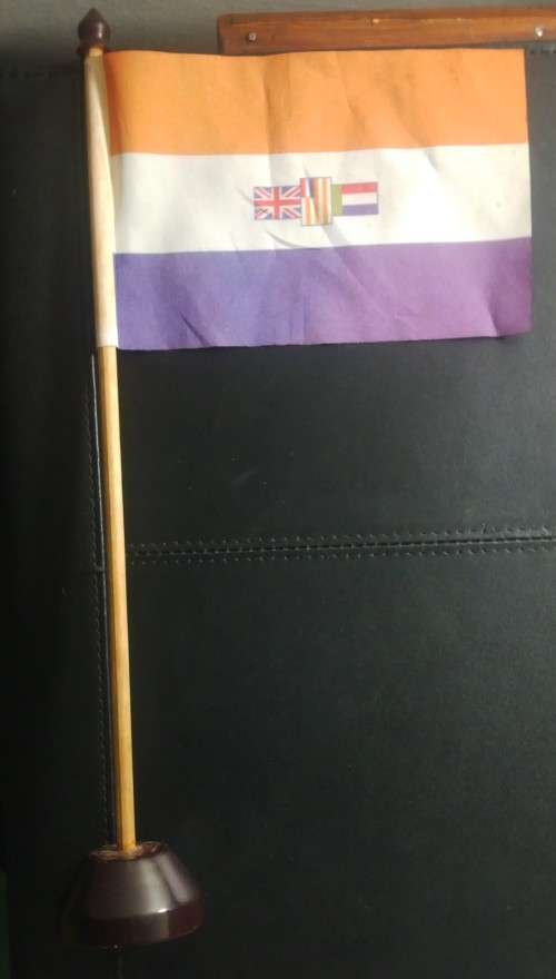 Old RSA flag on pole. Flag 16 cm x 10 cm