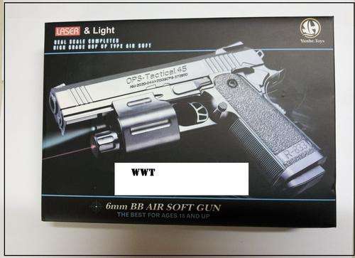 Black Spring Airsoft Handgun w/Laser and LED Light Feature - For ages 18 and up!!!