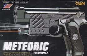 Meteoric Black Spring Airsoft Handgun w/Laser and LED Light Feature - For ages 18 and up!!!
