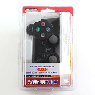 2.4GHZ Wireless Vibration Controller for PS3, PS2 and PC (2.4Ghz, Black)