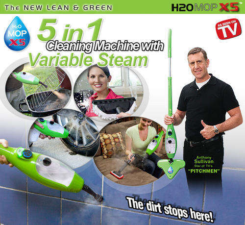 X5 H2O MOP : 5-1 STEAM CLEANER, GARMENT, FLOOR, CARPET, HAND HELD & WINDOWS STEAMER