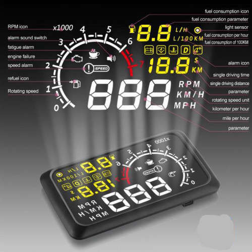 Universal Car OBD2 II Projector Display HUD Head Up Display MPH KMH Speed Warning System