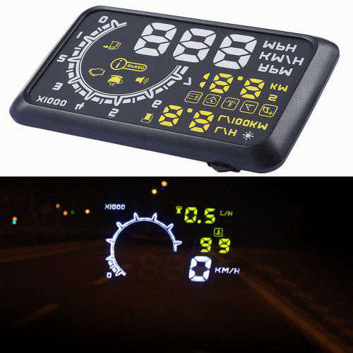 Universal Car OBD2 II Projector Display HUD Head Up Display MPH KMH Speed Warning System