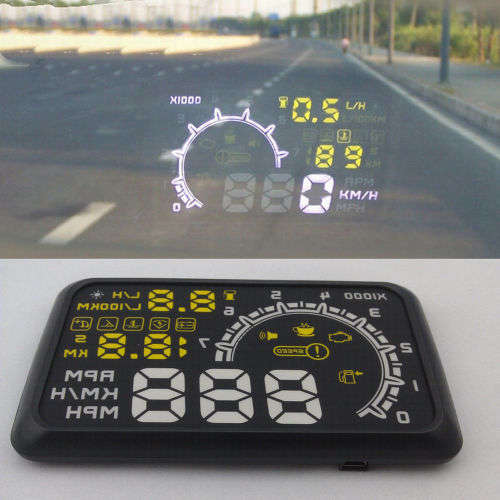 Universal Car OBD2 II Projector Display HUD Head Up Display MPH KMH Speed Warning System