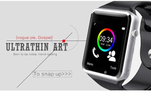 Hot Smart Watch A1 Clock Sync Notifier Support SIM TF Card Connectivity Apple iphone Android Phones